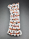 Handmade White and Orange Crystal Beaded Bracelet